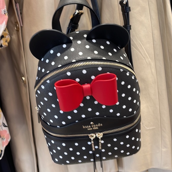 Kate Spade Disney X Kate Spade New York Minnie Dome Backpack Black Multi - Picture 16 of 16